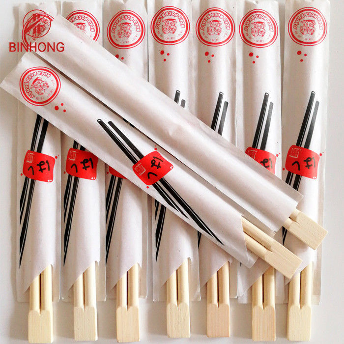 20cm Sumpit Bambu Cina Sekali Pakai Dengan Setengah Lengan Kertas