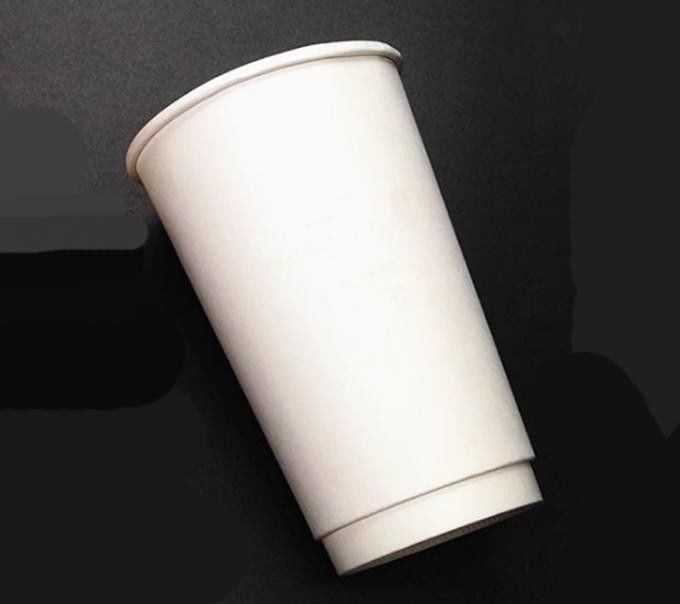 Cangkir Minuman Kopi Kertas Kraft Lapisan Ganda ISO9001 16oz Untuk Kafe