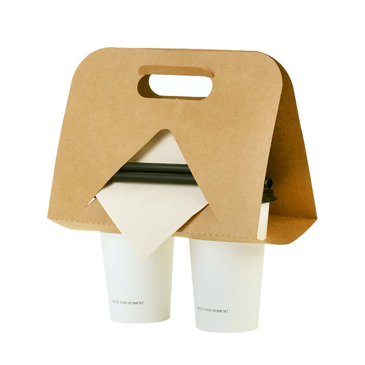 350g Kraft Single Double Cup Takeaway Coffee Cups Holder