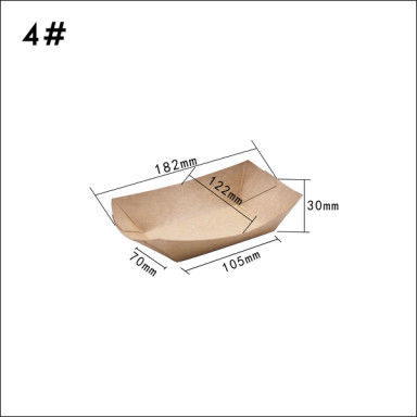 100280 530ml Wadah Perahu Kertas Kraft Untuk Bunga Nasi Ayam