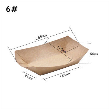 100280 530ml Wadah Perahu Kertas Kraft Untuk Bunga Nasi Ayam
