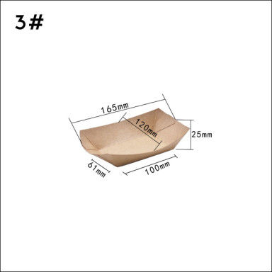 100280 530ml Wadah Perahu Kertas Kraft Untuk Bunga Nasi Ayam
