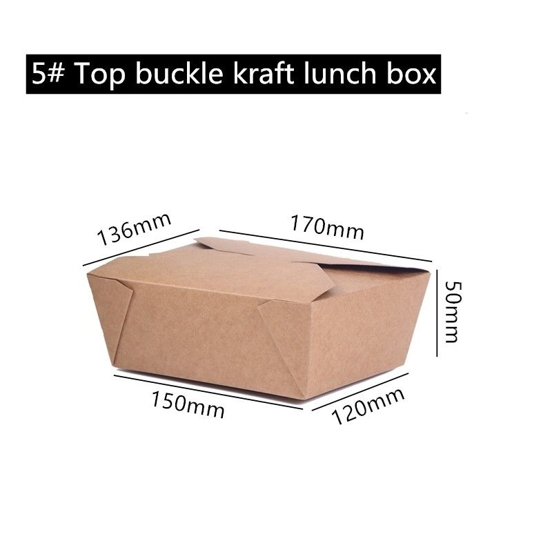 Kotak Kertas Kraft Coklat yang Dapat Dibawa Microwave 800 1400 1480 2000ml