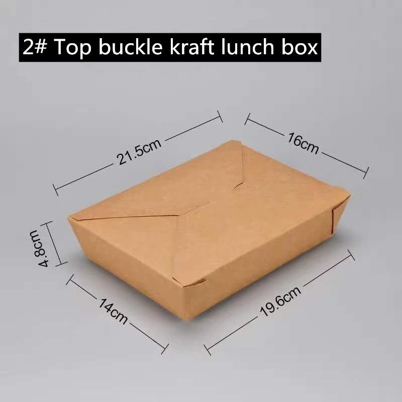 Kotak Kertas Kraft Coklat yang Dapat Dibawa Microwave 800 1400 1480 2000ml