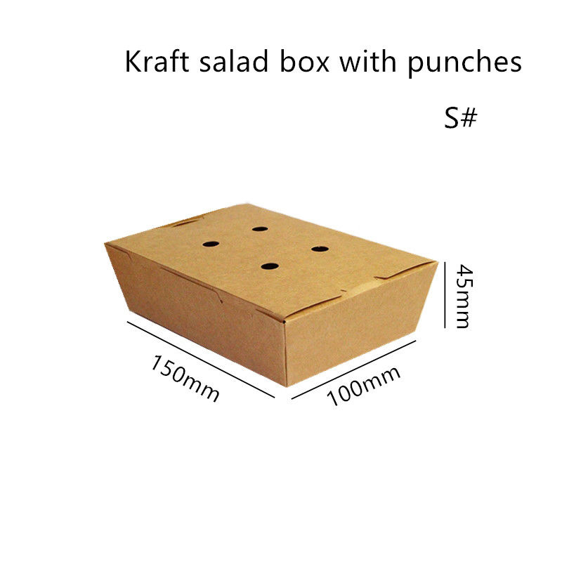 Salad Kraft Paper Take Away Box Microwave Sekali Pakai Dengan Pukulan