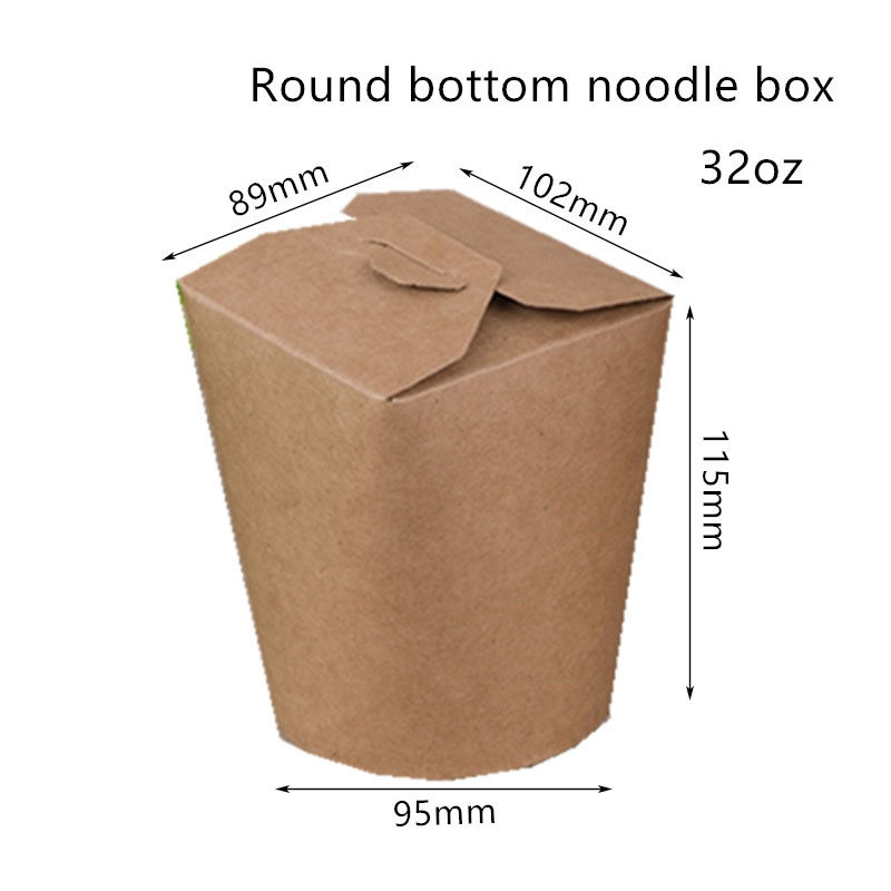 16oz 26oz 32oz Kotak Mie Sekali Pakai Dengan Bagian Bawah Bulat