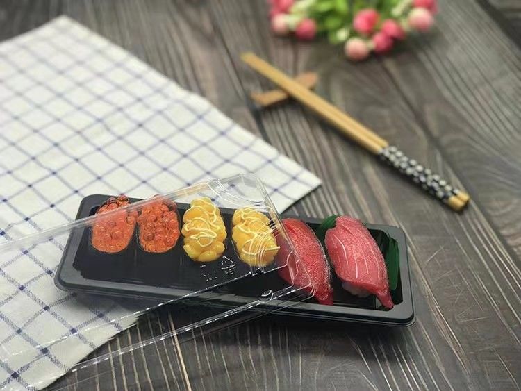 Tutup Transparan Plastik Sushi Tray Food Grade Sekali Pakai