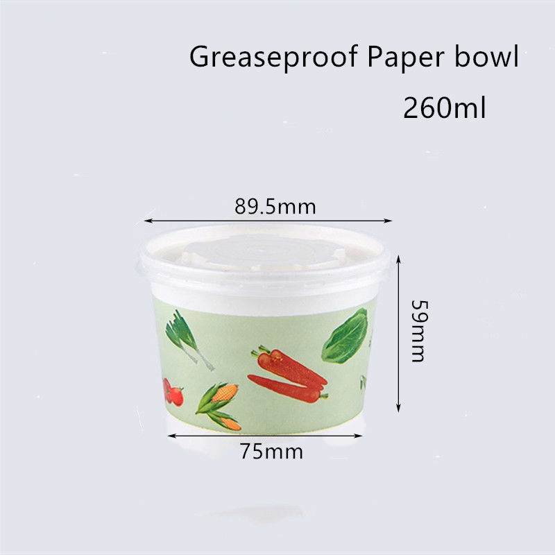 Flexo Printing Greaseproof Disposable Paper Bowl Untuk Sup