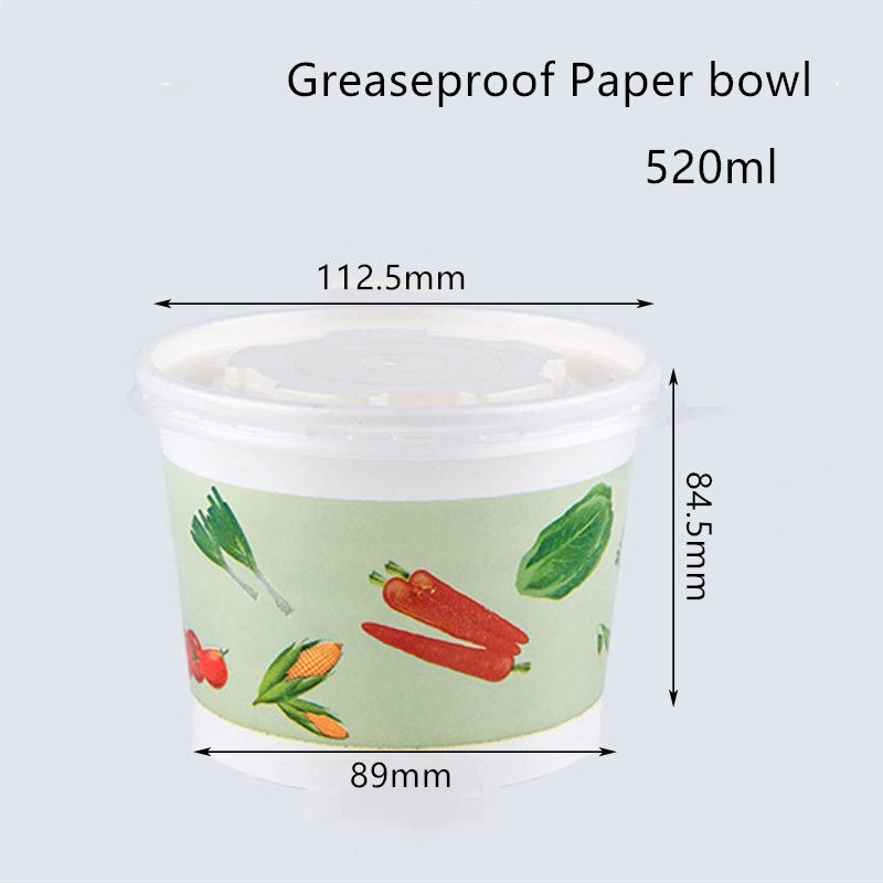 Flexo Printing Greaseproof Disposable Paper Bowl Untuk Sup