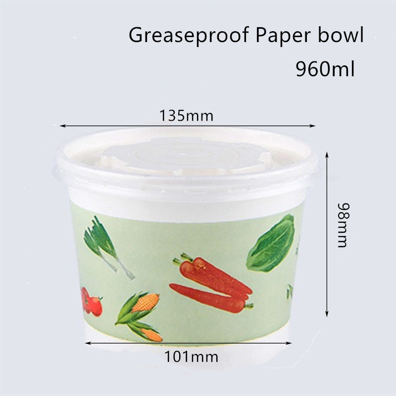 Flexo Printing Greaseproof Disposable Paper Bowl Untuk Sup