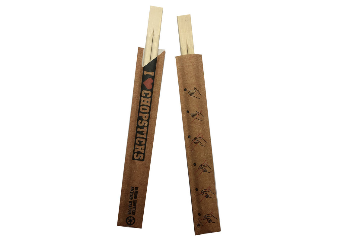 Alam Ramah Lingkungan 21cm Kembar Sumpit Bambu Sekali Pakai Dengan Lengan