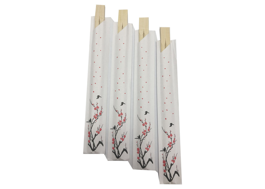 Sumpit Bambu Alami Sekali Pakai 20、21、23、24cm，bungkus kertas setengah