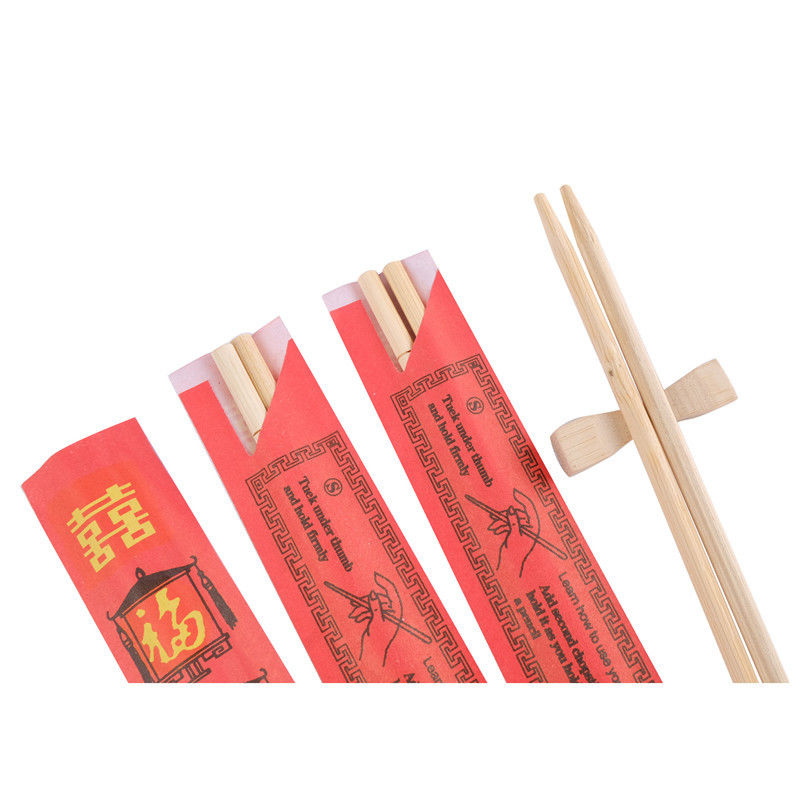 Binhong Smooth Disposable Bamboo Chopsticks Untuk Makanan Cepat Restoran bulat tongkat makan setengah kertas tongkat makan