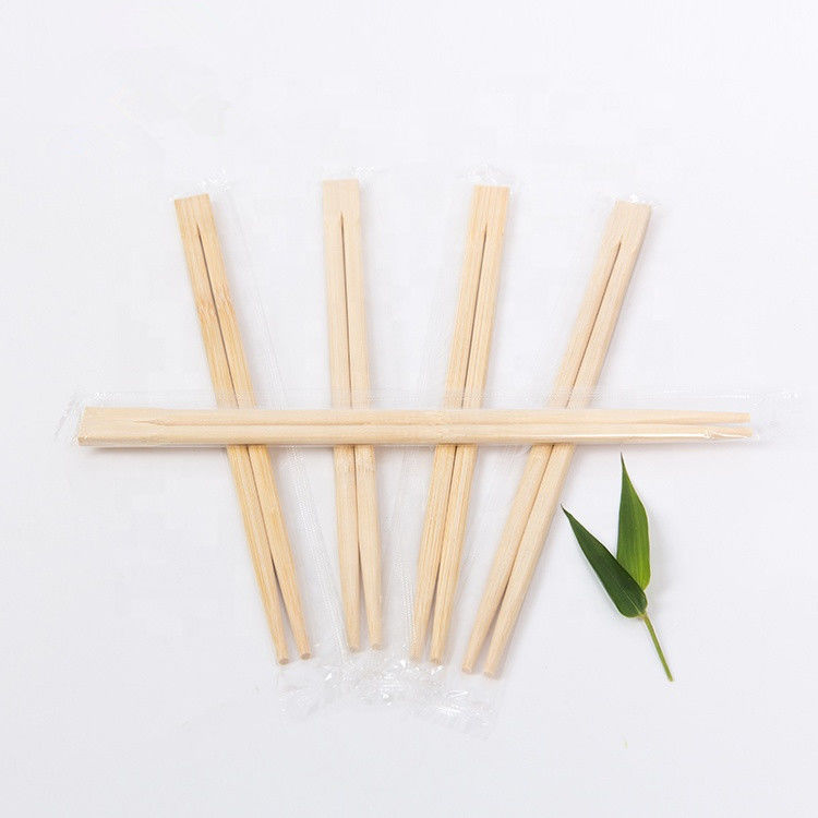 Sumpit sekali pakai Bambu Mao Alami Persegi Dengan Lengan Plastik