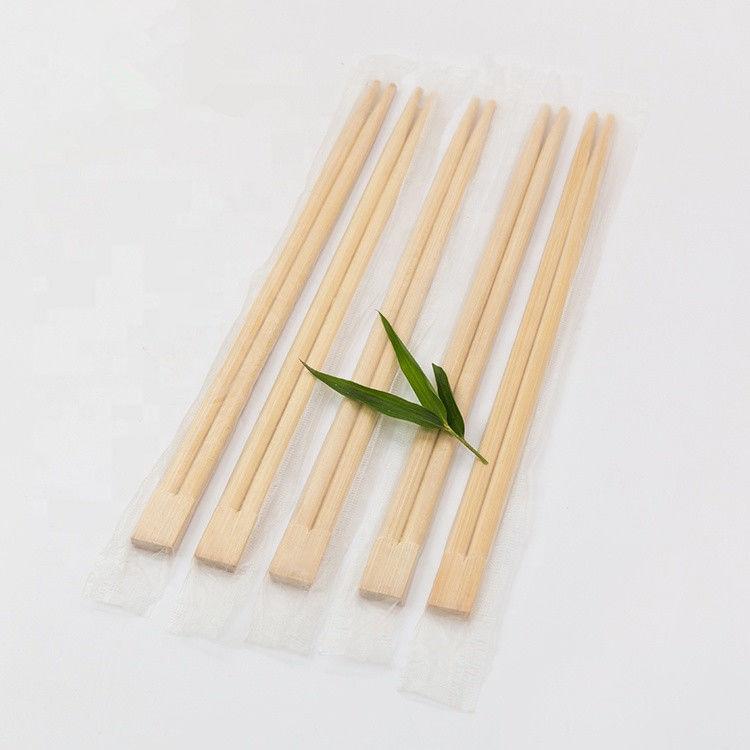 Chinese Natural Twins Sumpit Bambu Sekali Pakai Logo Cetak Kustom 21cm