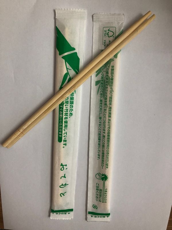 Kertas Kemasan Bambu Logo Kustom Sumpit Kembar Bambu Dengan Logo