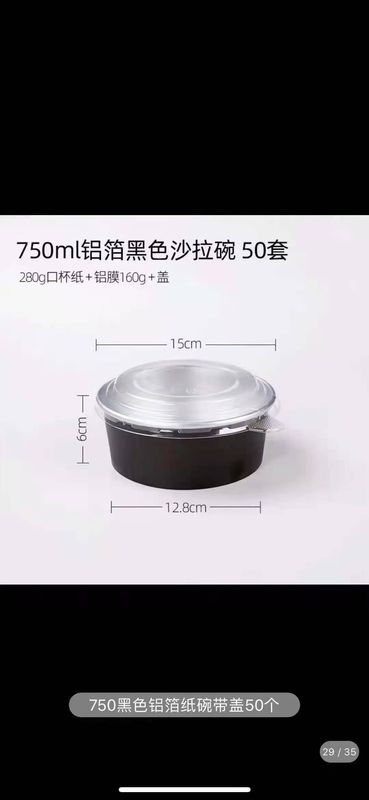 Kotak Aluminium Foil Sekali Pakai Salad Round Takeaway Untuk Memotong Buah