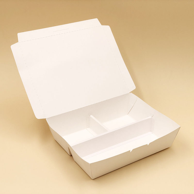 Wadah Takeaway Kertas Kraft Biodegradable Sekali Pakai Dengan Kompartemen