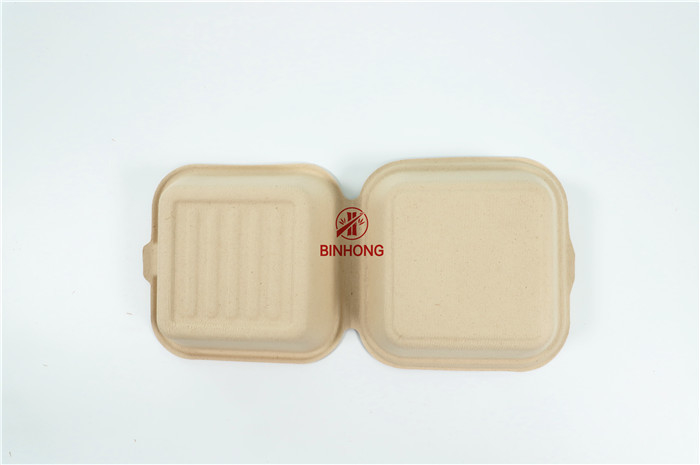 Clamshell Biodegradable Take Away Box Kemasan Makanan Cepat Saji Berkelanjutan