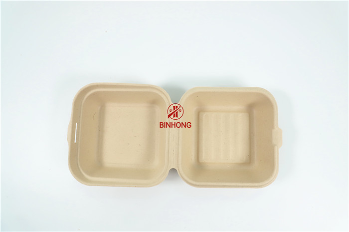 Clamshell Biodegradable Take Away Box Kemasan Makanan Cepat Saji Berkelanjutan