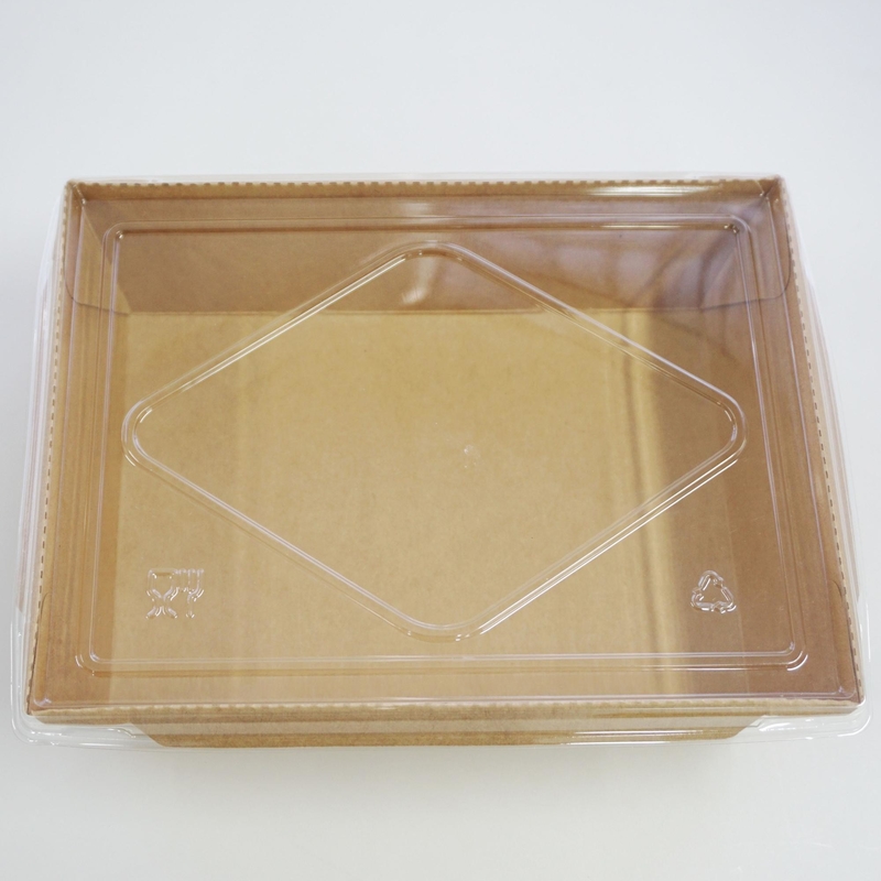 Kotak Makan Siang Kraft Salad Persegi Panjang Sekali Pakai Biodegradable 500ml - 2100ml