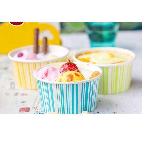 Kertas Kraft Single Wall Ice Cream Cup Biodegradable 7oz 32oz