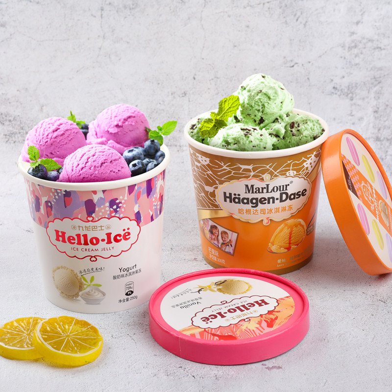 Ice Cream Disposable Paper Cup PLA Coating Kemasan Yogurt Biodegradable