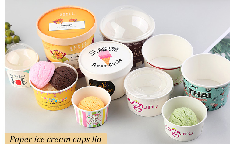 Ice Cream Disposable Paper Cup PLA Coating Kemasan Yogurt Biodegradable