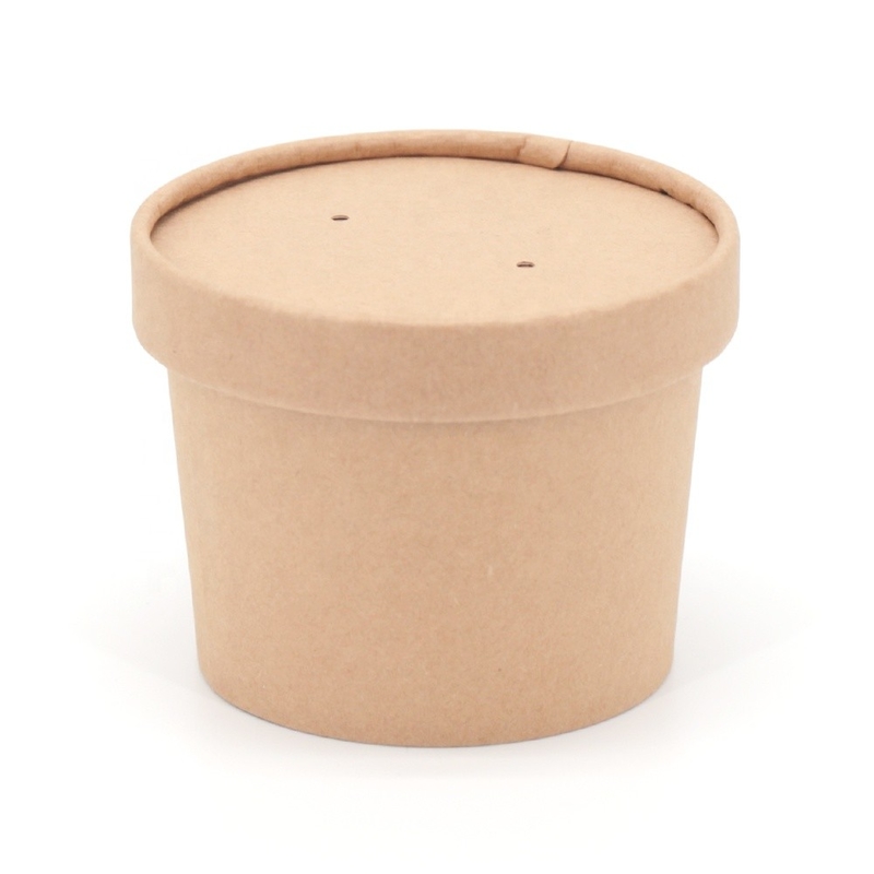 Kraft Paper Ice Cream Paper Bowl / Cup / Tubs Single Wall