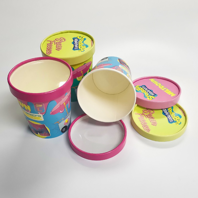 Kertas Kraft Single Wall Ice Cream Cup Biodegradable 7oz 32oz