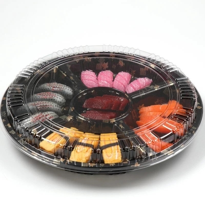 Satu kali lima kotak kemasan ekstra plastik dengan tutup kotak Bento Jepang kotak Sushi bulat