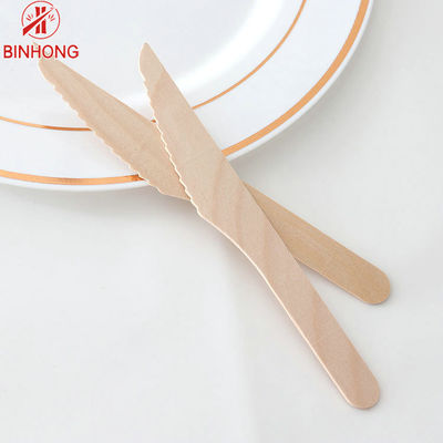 Solid Birch Tanpa Plastik ISO9001 Disposable Wooden Cutlery